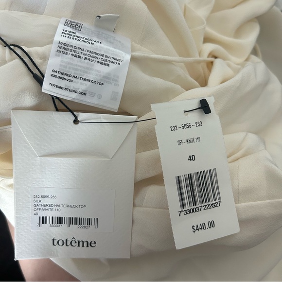 Off-White Gathered Silk Top - Picture 12 of 14